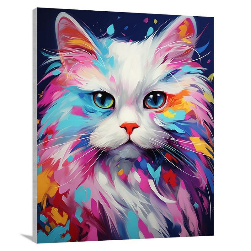 Persian Cat's Enchanting Gaze - Pop Art - Canvas Print