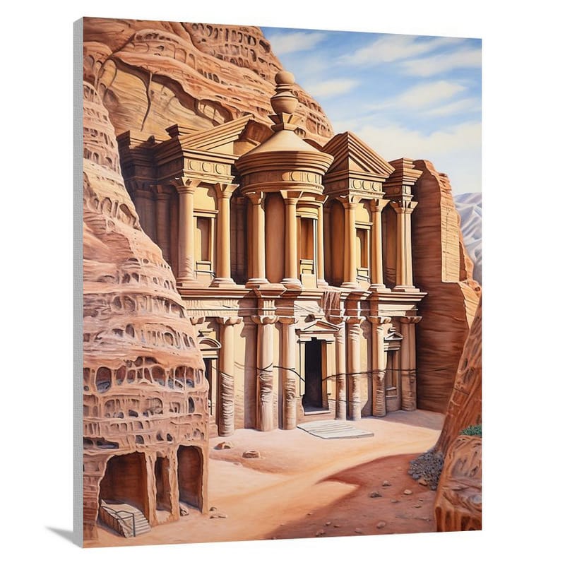 Petra's Enigmatic Monastery - Canvas Print