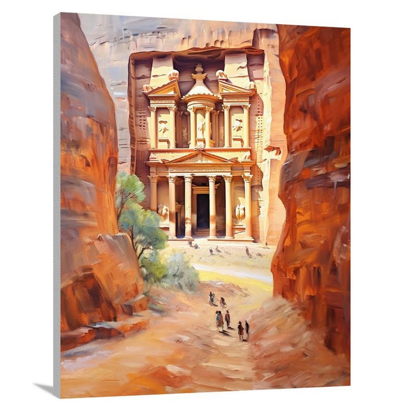 Petra's Majestic Treasury - Impressionist - Canvas Print
