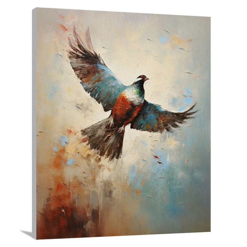 Pheasant's Flight - Minimalist - Canvas Print