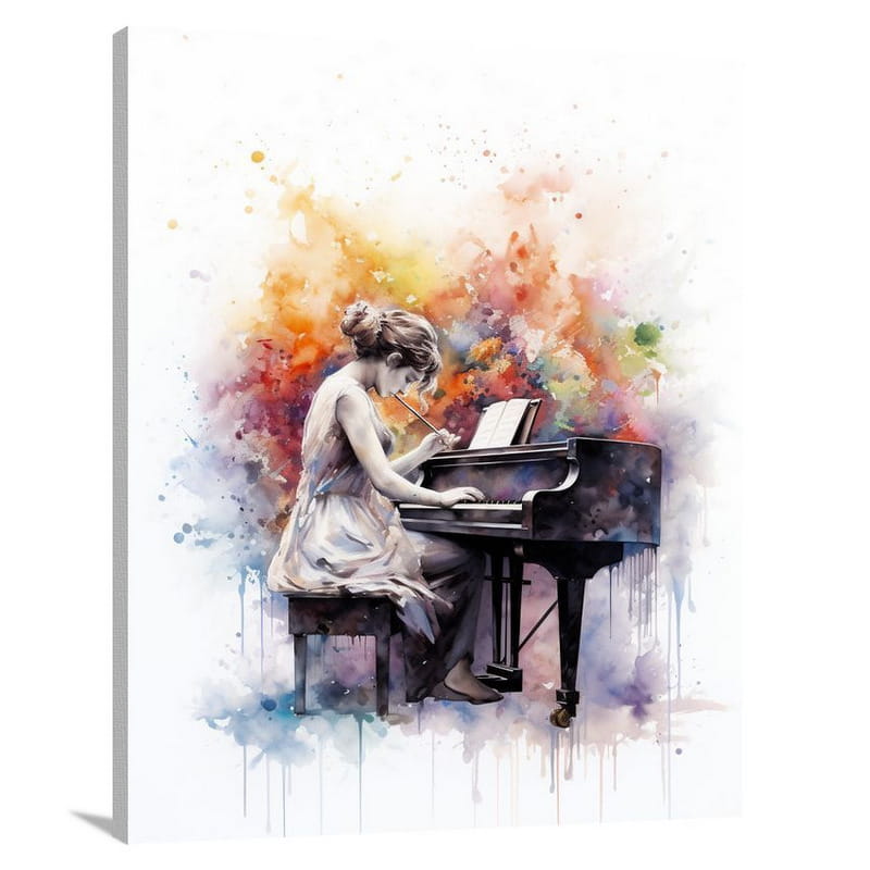 Piano Serenade - Watercolor - Canvas Print
