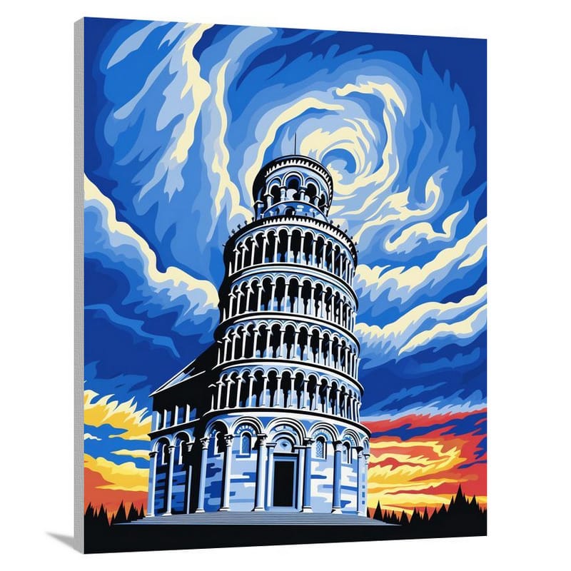 Pisa's Dramatic Sky - Pop Art - Canvas Print