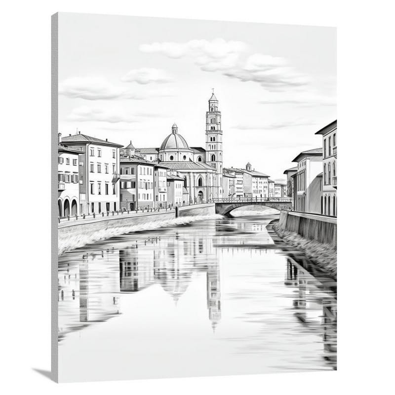Pisa's Serene Reflections - Canvas Print