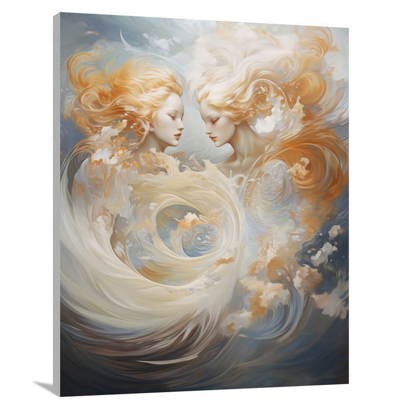 Pisces' Celestial Dance - Contemporary Art - Canvas Print