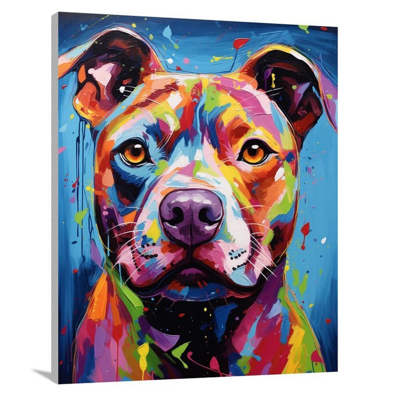 Pit Bull's Fierce Loyalty - Canvas Print