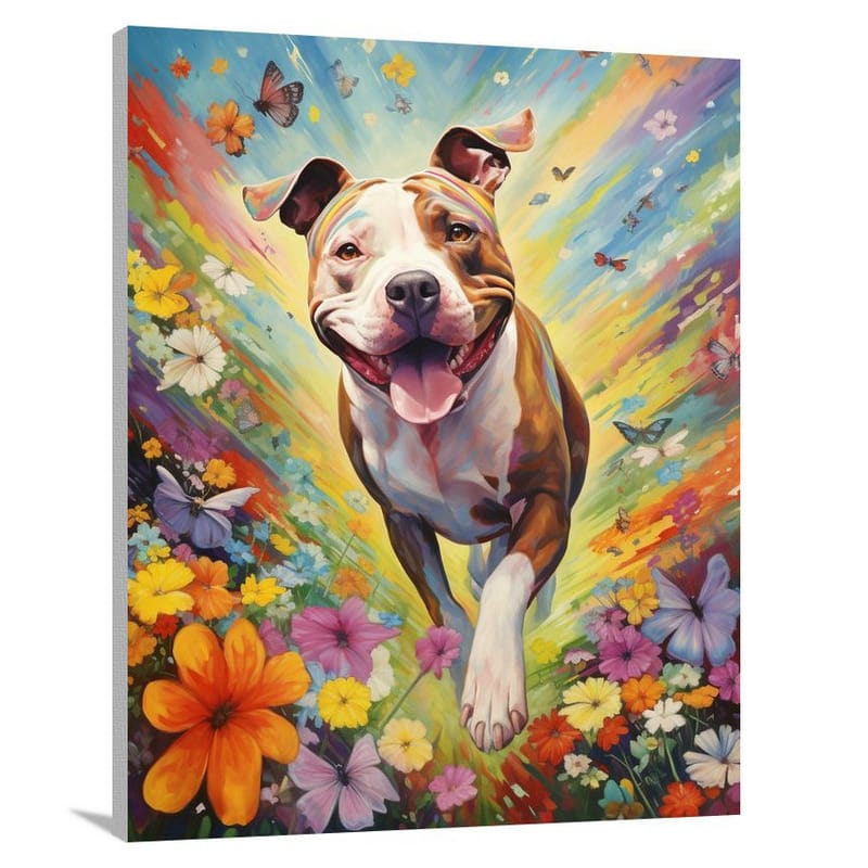 Pit Bull's Wild Symphony - Canvas Print