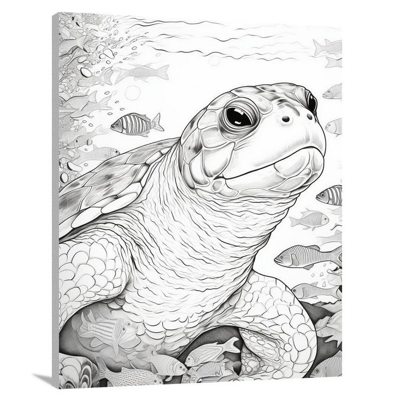 Platypus Harmony - Black And White - Canvas Print