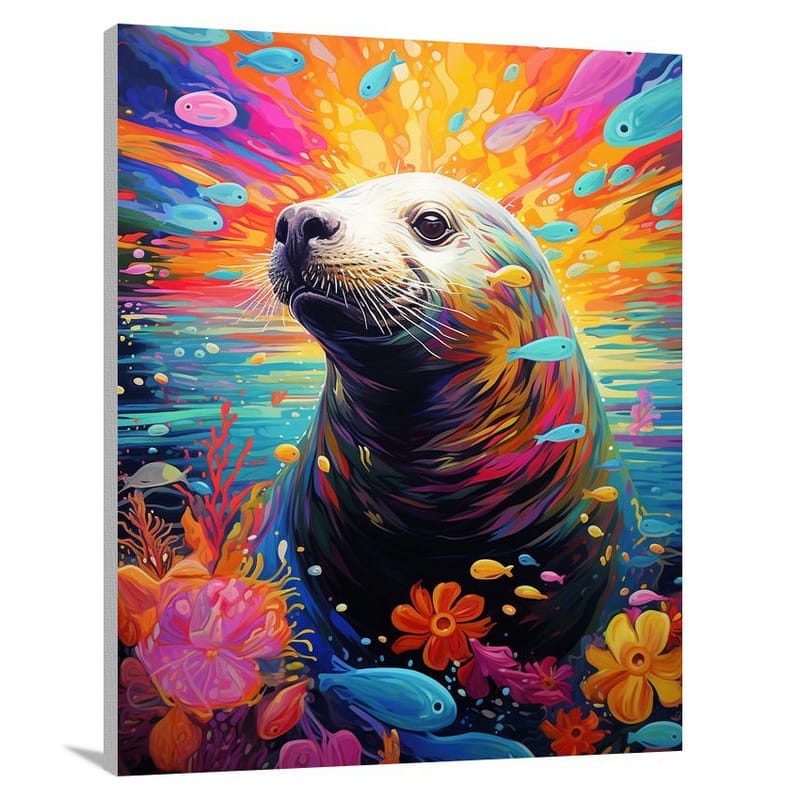 Platypus's Aquatic Symphony - Pop Art 2 - Canvas Print