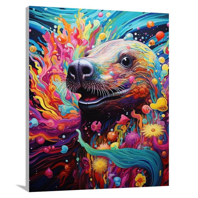 Platypus's Aquatic Symphony - Pop Art - Canvas Print