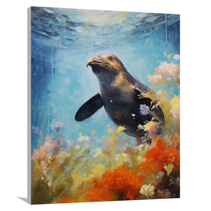 Platypus's Underwater Symphony - Canvas Print