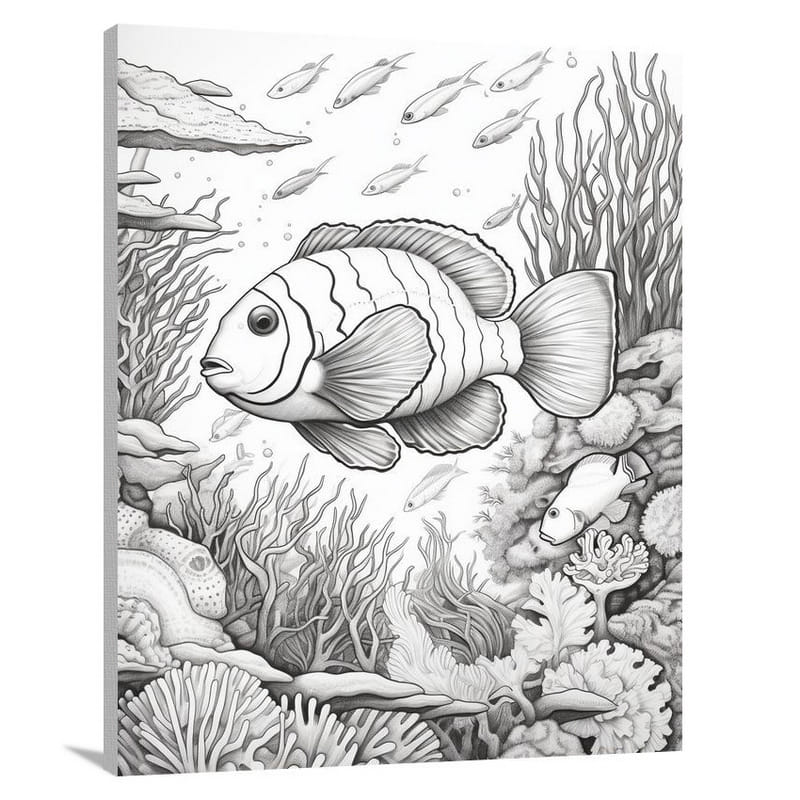 Playful Harmony: Clown Fish Symphony - Canvas Print