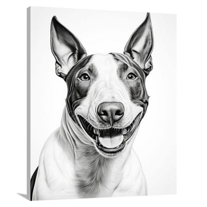 Playful Serenity: Bull Terrier's Delight - Canvas Print
