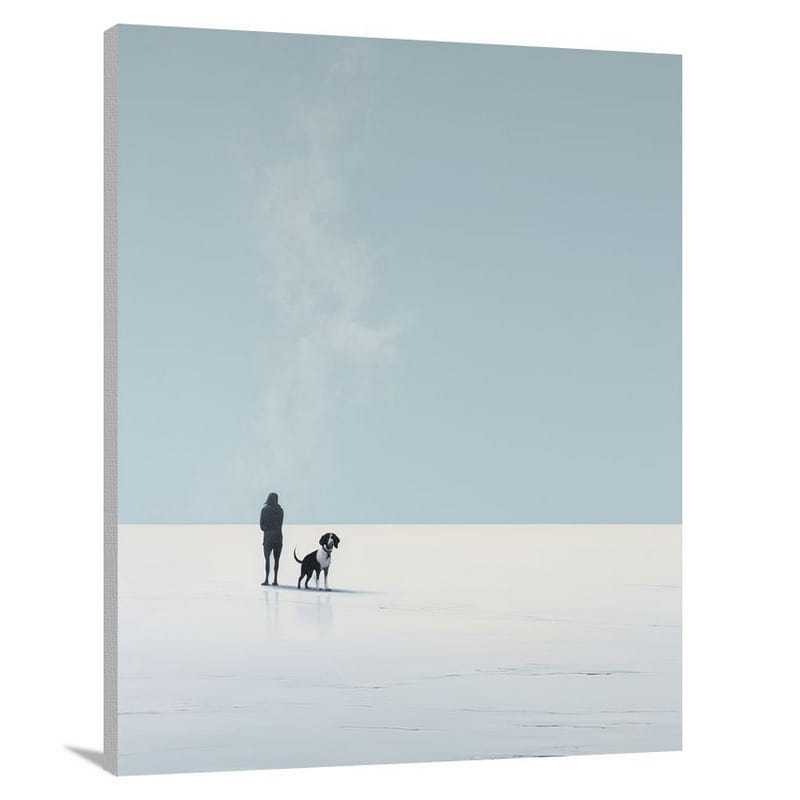 Pointer & Setter in Winter's Embrace - Canvas Print