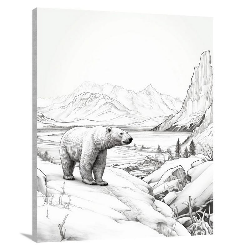 Polar Bear's Journey - Canvas Print