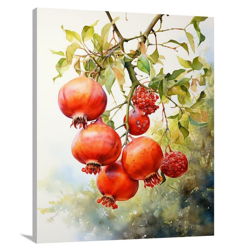 Pomegranate Harvest - Watercolor 2 - Canvas Print