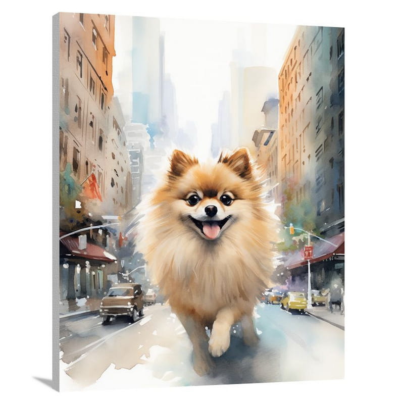 Pomeranian Parade - Watercolor - Canvas Print