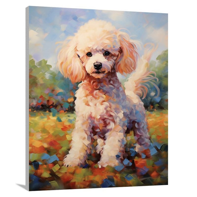 Poodle's Serene Meadow - Canvas Print