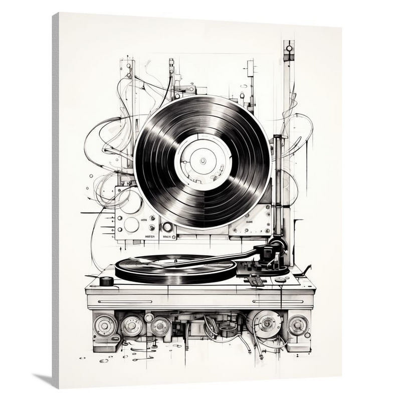 Pop Music - Black and White - Canvas Print