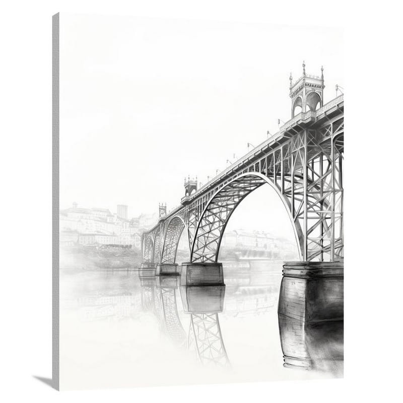 Porto's Horizon - Black And White - Canvas Print