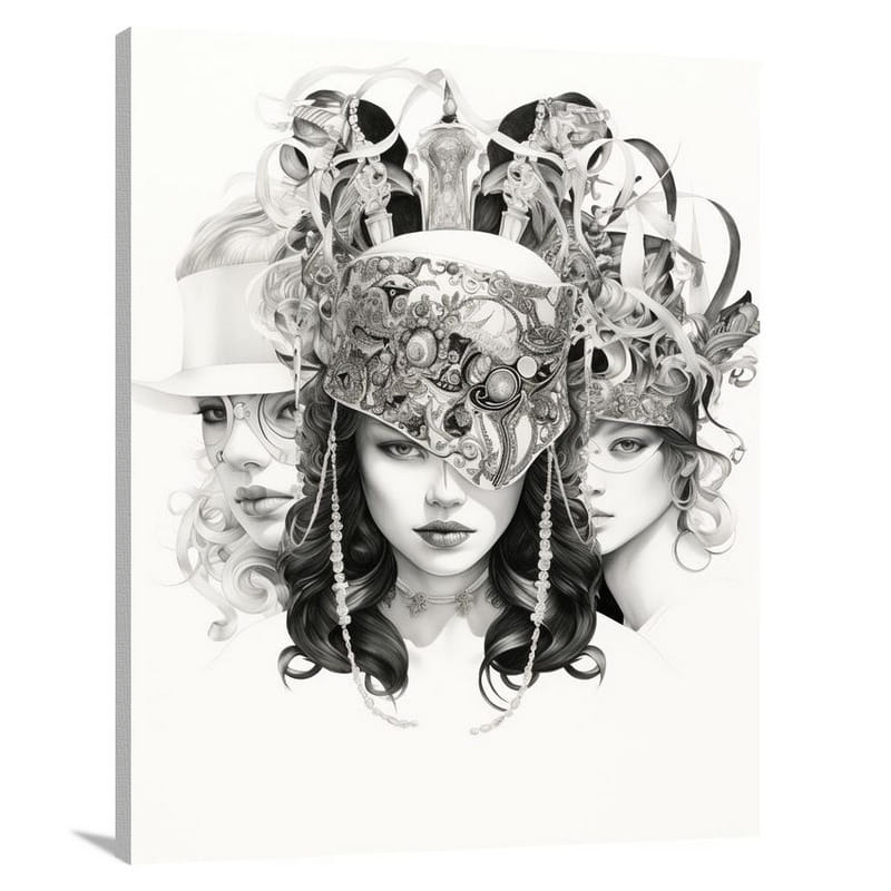 Portrait of Veiled Intrigue - Canvas Print