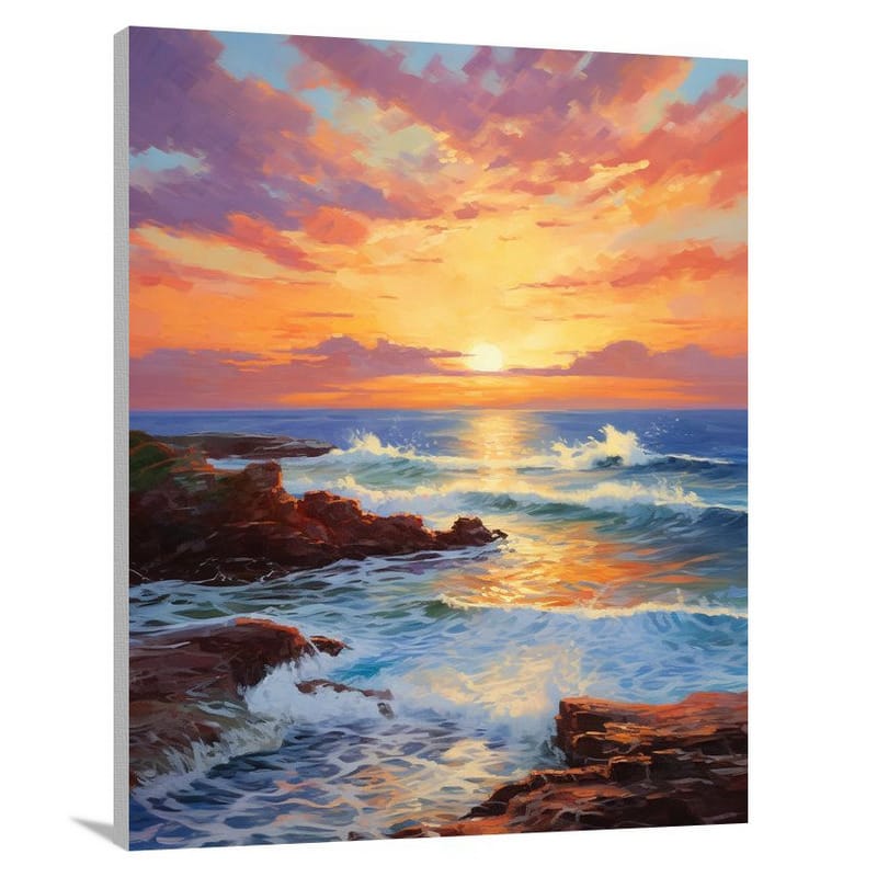 Portugal's Fiery Horizon - Canvas Print