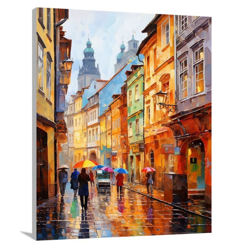 Prague's Bohemian Umbrellas - Canvas Print