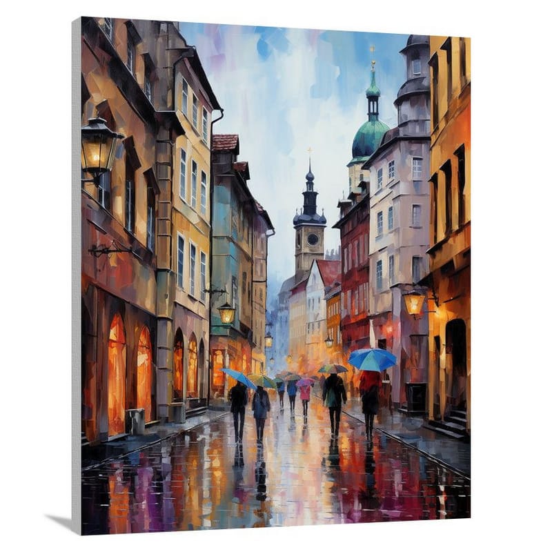 Prague's Bohemian Umbrellas - Contemporary Art - Canvas Print