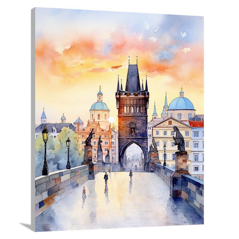 Prague's Golden Bridge - Canvas Print
