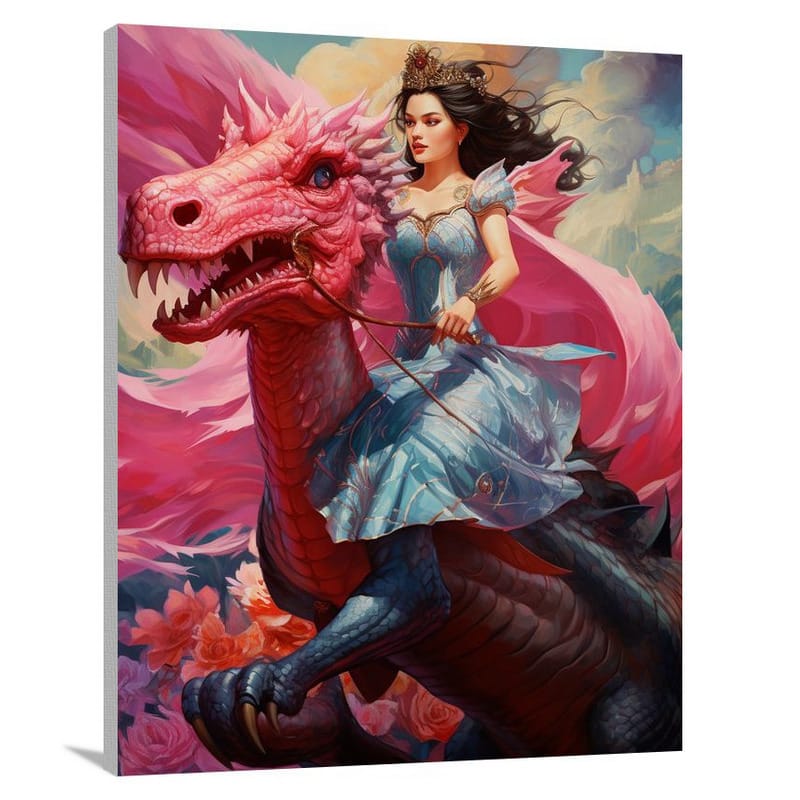 Princess Dragon Rider - Canvas Print