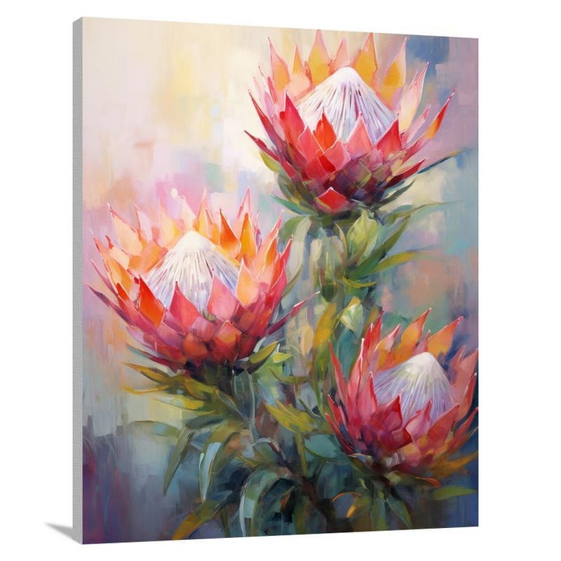 Protea's Fiery Passion - Canvas Print