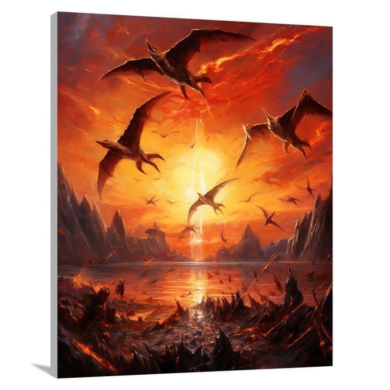 Pterodactyl's Reign: Ancient Animals Roaming - Canvas Print