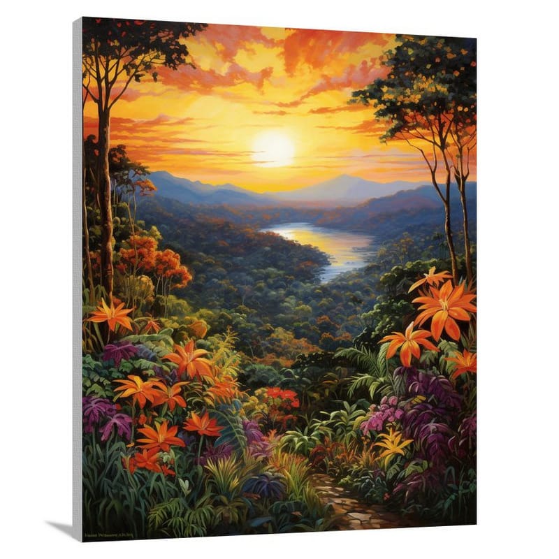 Puerto Rico's Rainforest Sunset - Impressionist - Canvas Print