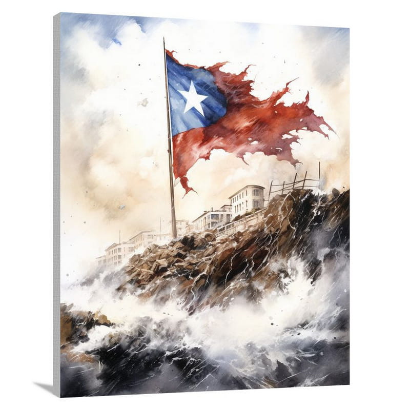 Puerto Rico's Resilient Flag - Canvas Print