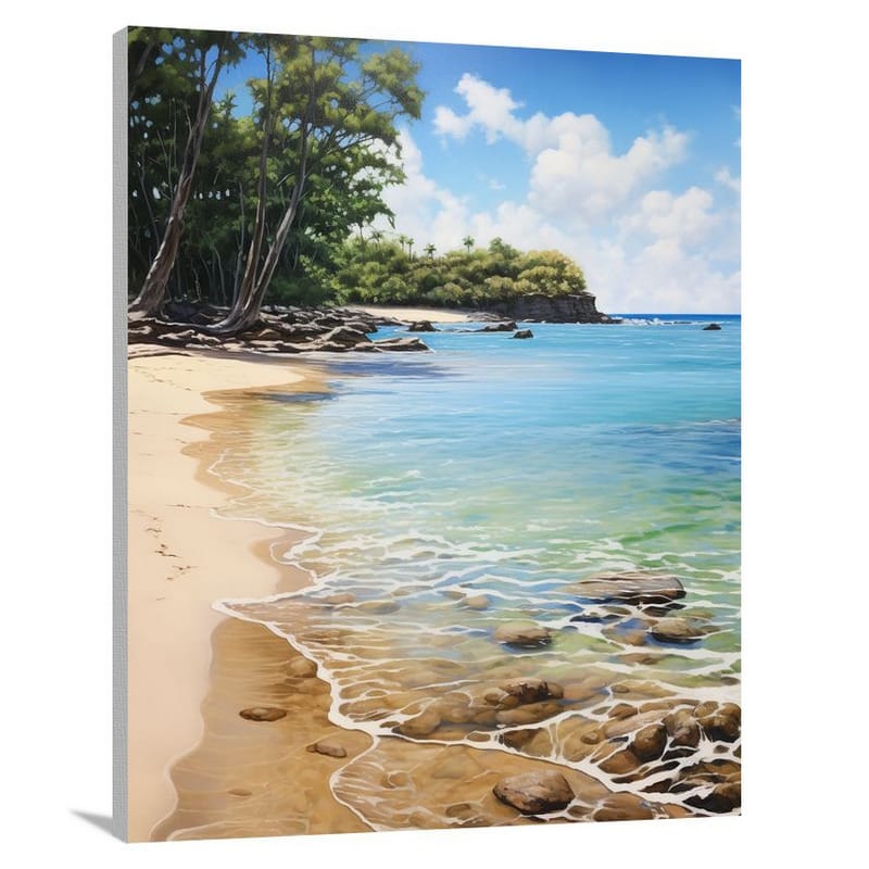 Puerto Rico's Tranquil Beach - Contemporary Art - Canvas Print