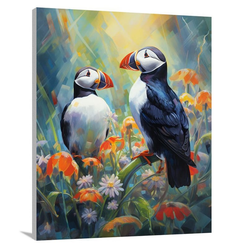 Puffin's Enchanted Aviary - Contemporary Art - Canvas Print