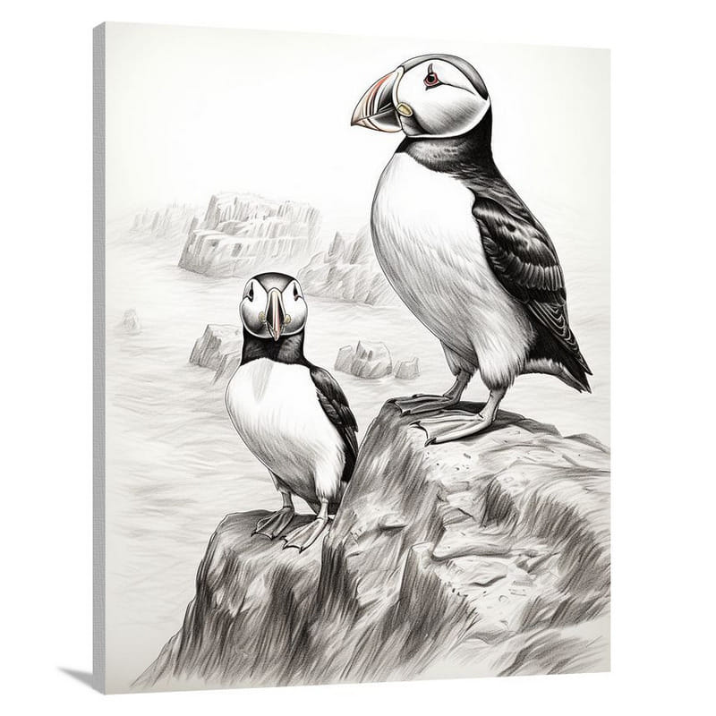 Puffin's Whispers - Canvas Print