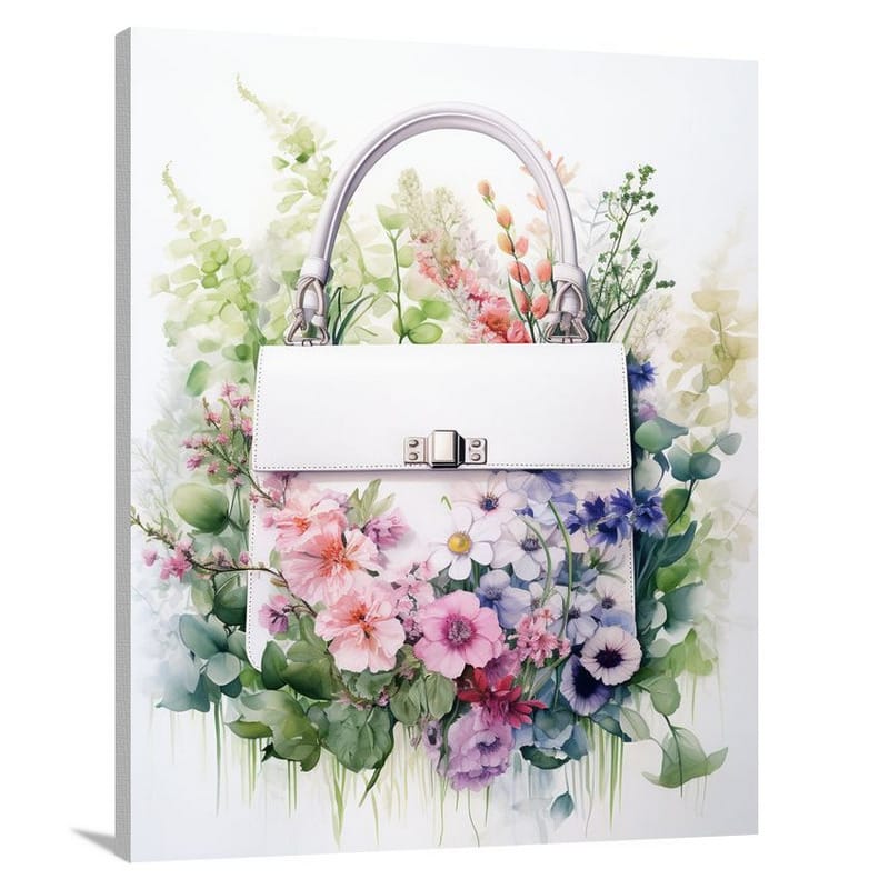 Purse Blossoms - Watercolor - Canvas Print