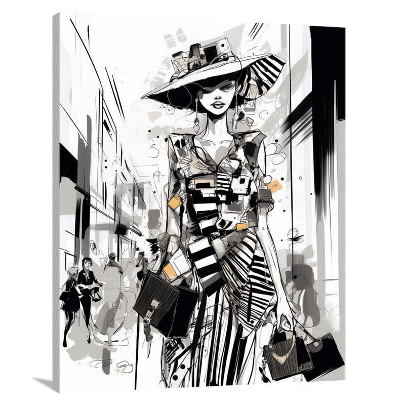 Purse of Elegance - Black And White - Canvas Print