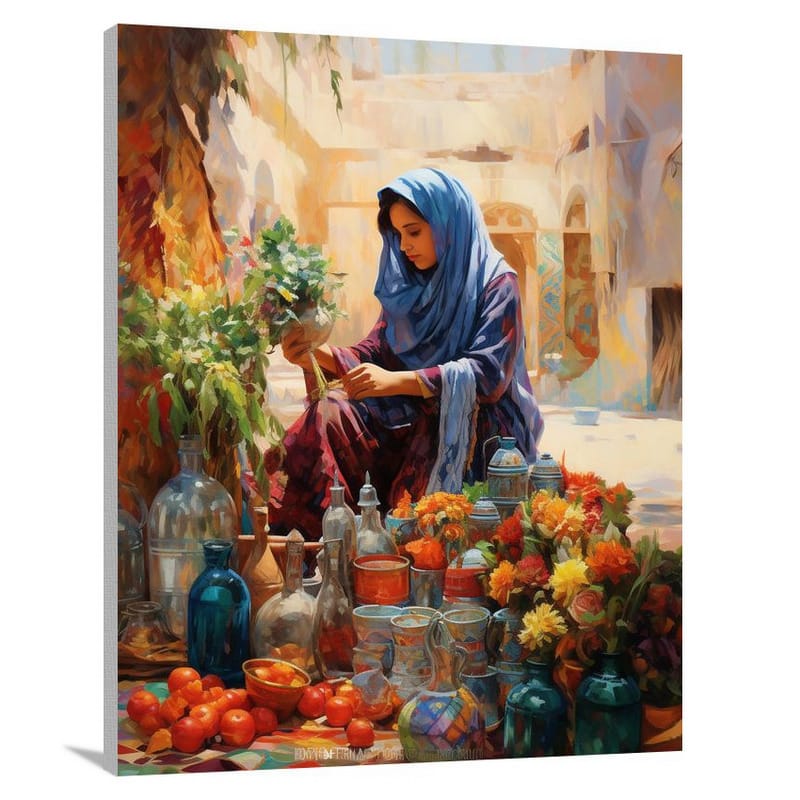 Qatar's Exquisite Bazaar - Canvas Print