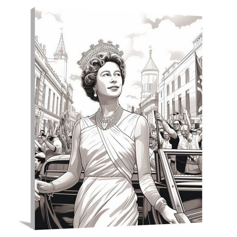 Queen's Jubilant Procession - Canvas Print