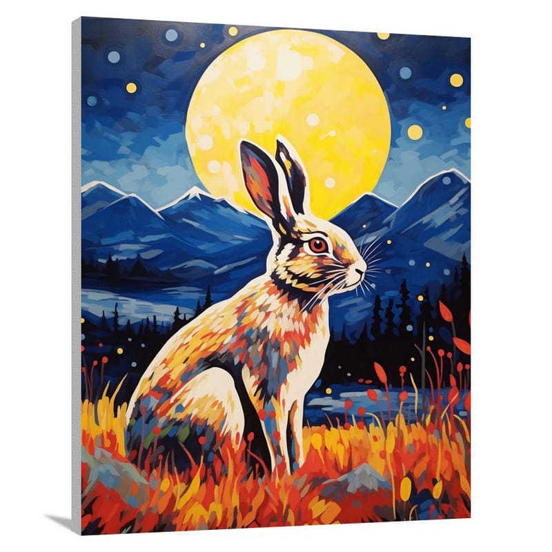 Rabbit's Luminous Realm - Canvas Print