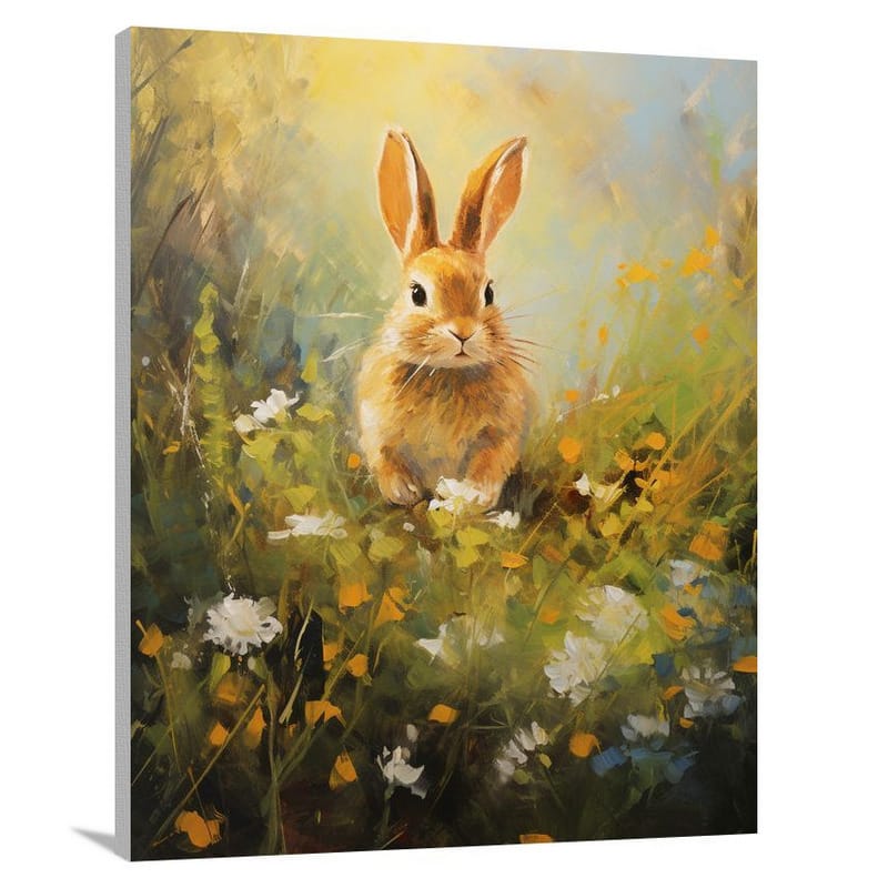 Rabbit's Wild Leap - Impressionist - Canvas Print