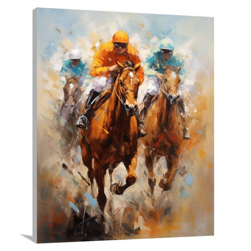 Racing Thunder: Horse Racing - Canvas Print