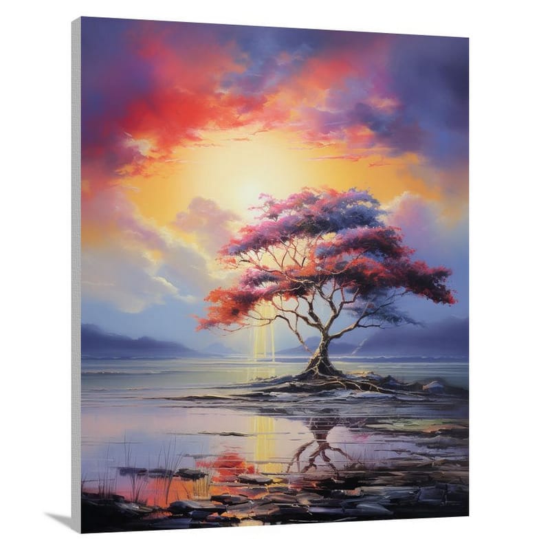 Radiant Reflections: Rainbow's Embrace - Contemporary Art - Canvas Print
