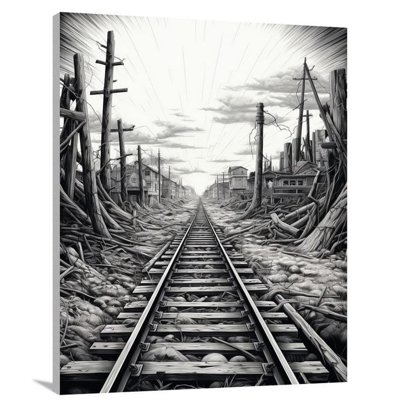 Railroad Tapestry: City Symphony - Canvas Print