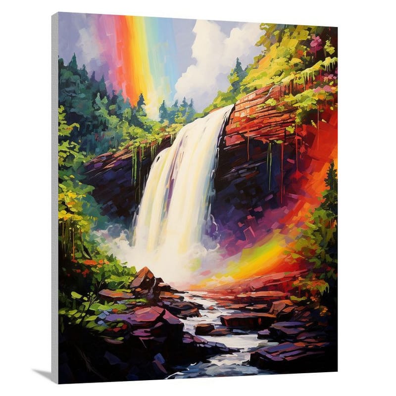 Rainbow Cascade - Impressionist - Canvas Print