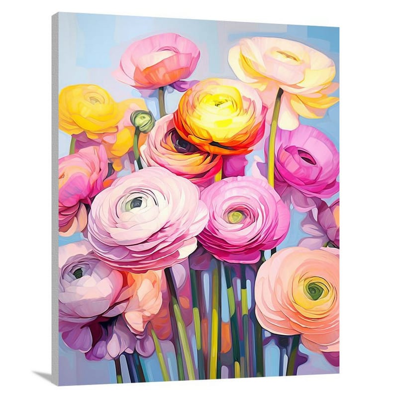 Ranunculus Reverie - Pop Art 2 - Canvas Print