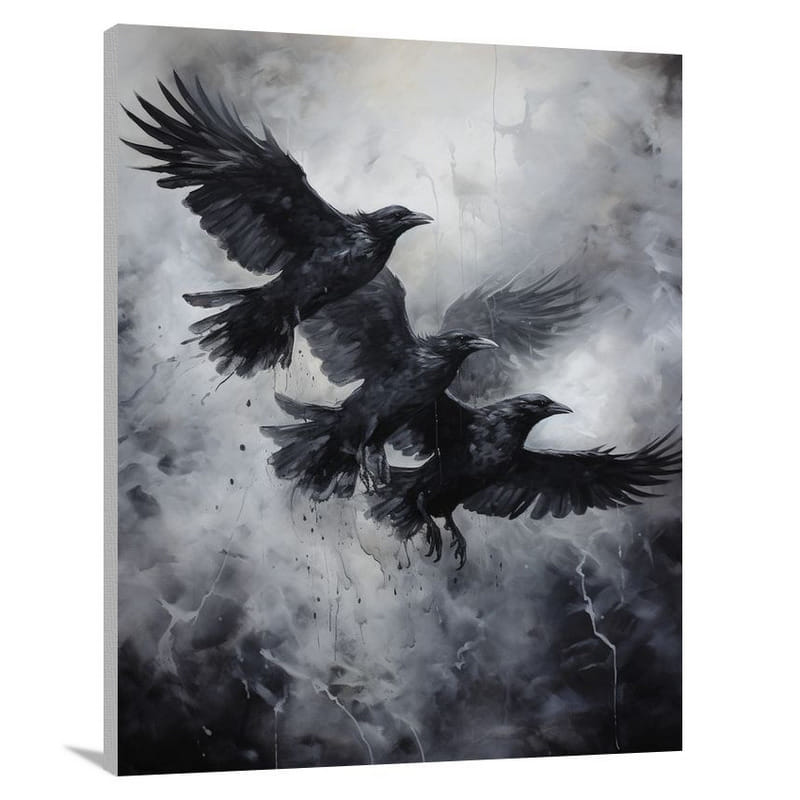 Raven's Flight - Contemporary Art 2 - Canvas Print