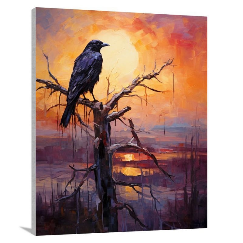 Raven's Solitude - Impressionist - Canvas Print