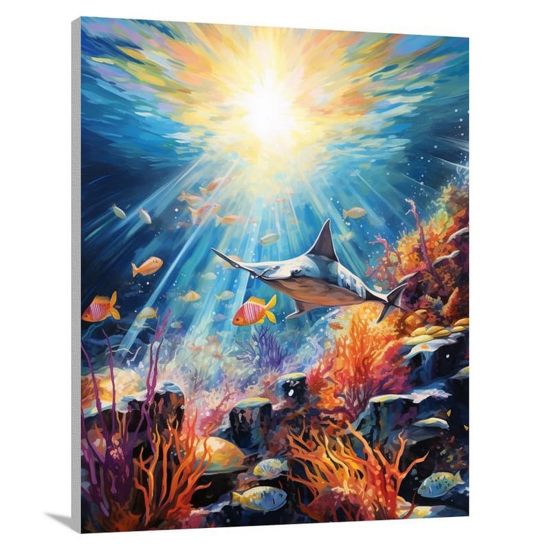 Ray's Underwater Symphony - Canvas Print